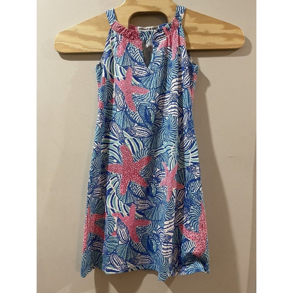 Barbara Gerwit Dress Size XS Sleeveless‎ Blue Pink Geometric Print Womens